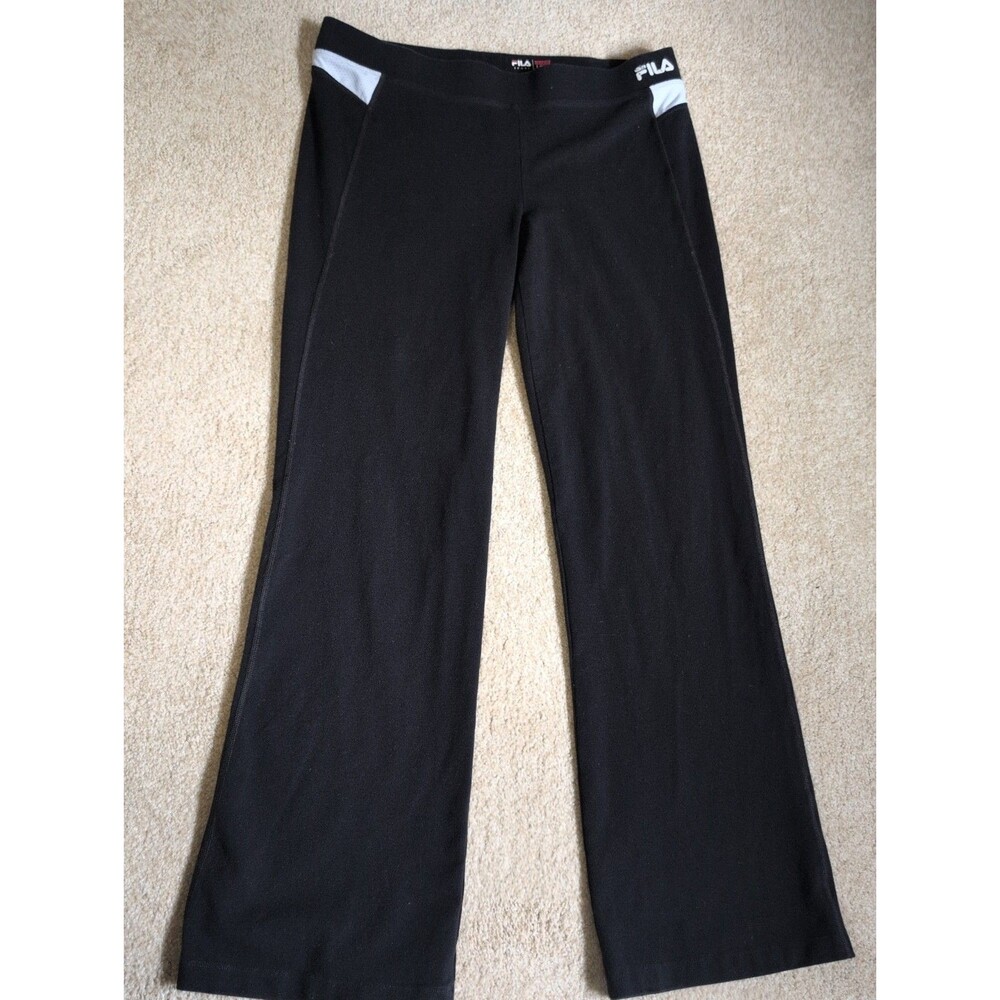 FILA Black Sport Pull-on Live In Motion Athletic Yoga Wicking Pants L Flair Leg